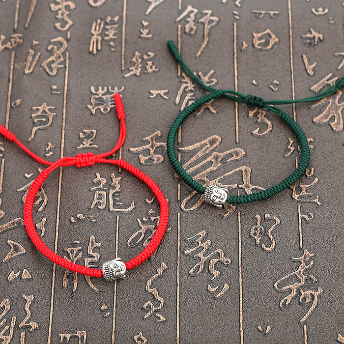 Wholesale diamond knot Buddha head creative hand knitting Buddha bracelet  MOQ≥3 JDC-BT-QiuX022