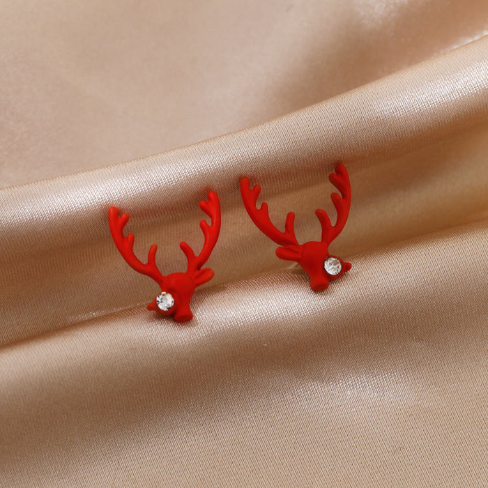 Wholesale Earrings Alloy Rhinestone Antlers MOQ≥2 JDC-ES-GYUE008