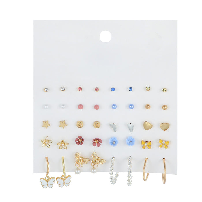 Jewelry WholesaleWholesale Colored Diamond Pearl Stud Earrings Set JDC-ES-ZhuJ009 Earrings 诛积 %variant_option1% %variant_option2% %variant_option3%  Factory Price JoyasDeChina Joyas De China