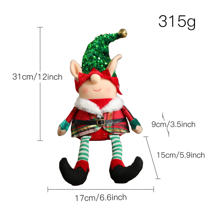 Adornos al por mayor tela elfo de navidad muñeca de piernas largas moq≥2 jdc-os-quy008