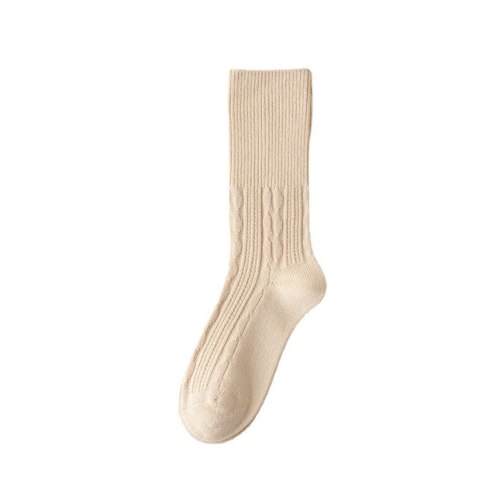 Wholesale Socks Wool Mid-Cylinder Warm Thick Solid Color Pile Socks JDC-SK-ChangShen007