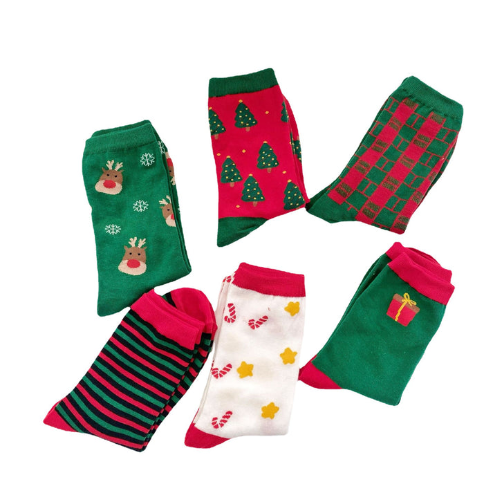 Wholesale Sock Cotton Mid Tube Christmas Cartoon Cute MOQ≥2 JDC-SK-YueMeng001
