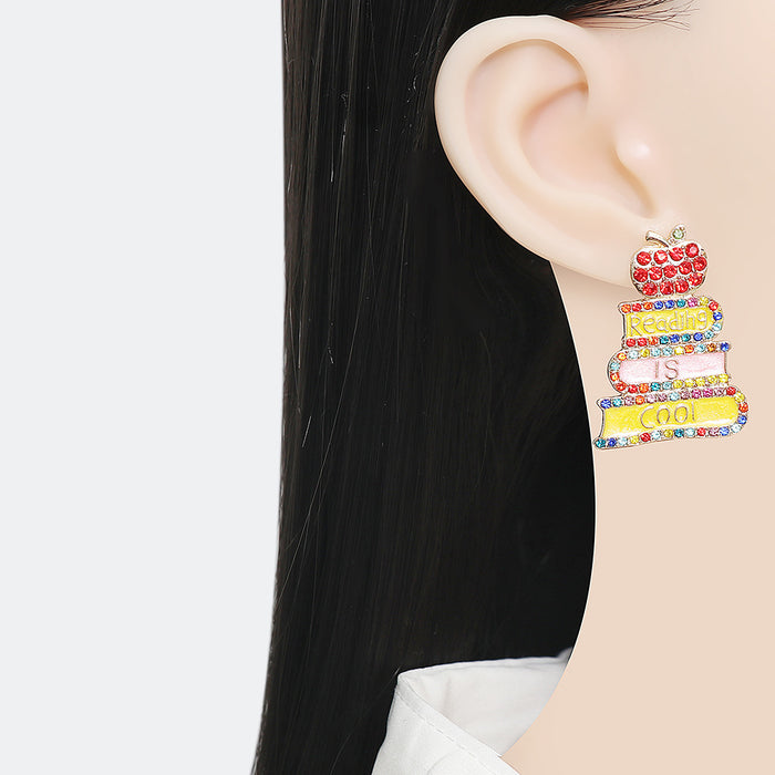 Wholesale Earrings Alloy Enamel Diamond Colored JDC-ES-JJ331