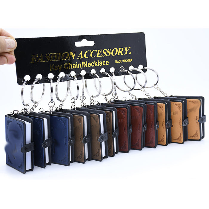 Wholesale Keychain Cross Mini Bible Leather Random JDC-KC-BYou008