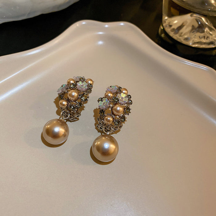 Wholesale Pearl Diamond Zircon Bow Alloy Earrings JDC-ES-Fengm070