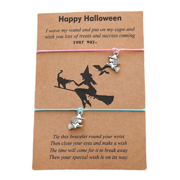 Wholesale Bracelet Alloy Wax Thread CCB Braid Spoof Witch Halloween JDC-BT-AiMu008