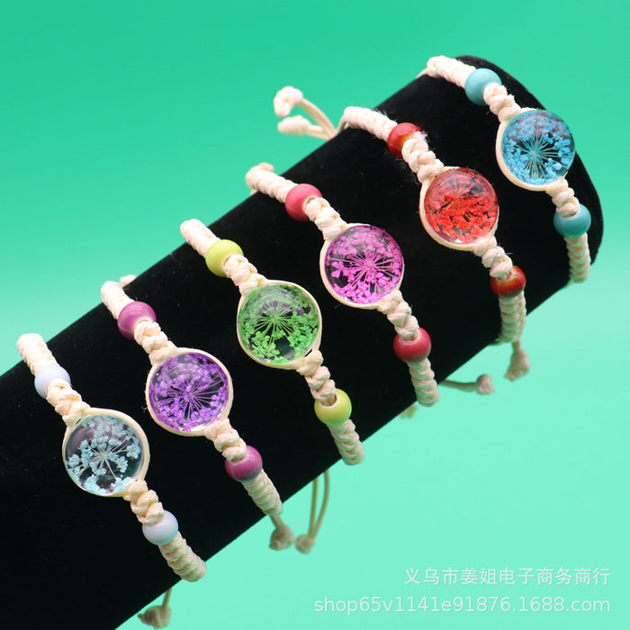 Wholesale Bracelet Glass Gypsophila Braided Bracelet MOQ≥2 JDC-BT-JiangJ002
