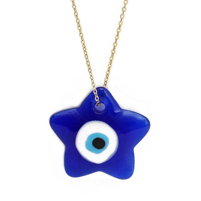Wholesale Necklace Glass Love Pentagram Evil Eye MOQ≥2 JDC-NE-BaiDing008