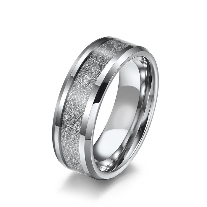 Wholesale trend titanium steel ring men's rime pattern epoxy stainless steel ring JDC-RS-XinG003