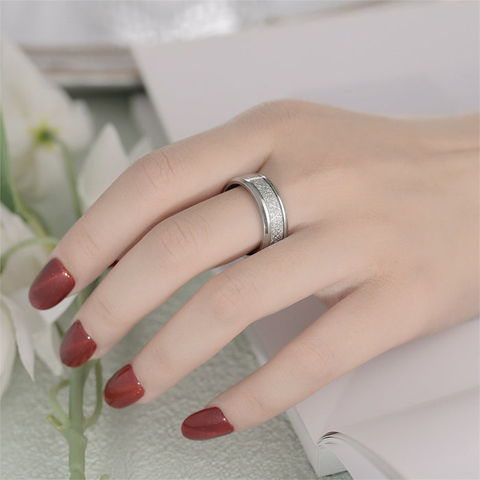 Wholesale Ring Alloy Fog Pine Silk Pattern Titanium Steel JDC-RS-DingC025