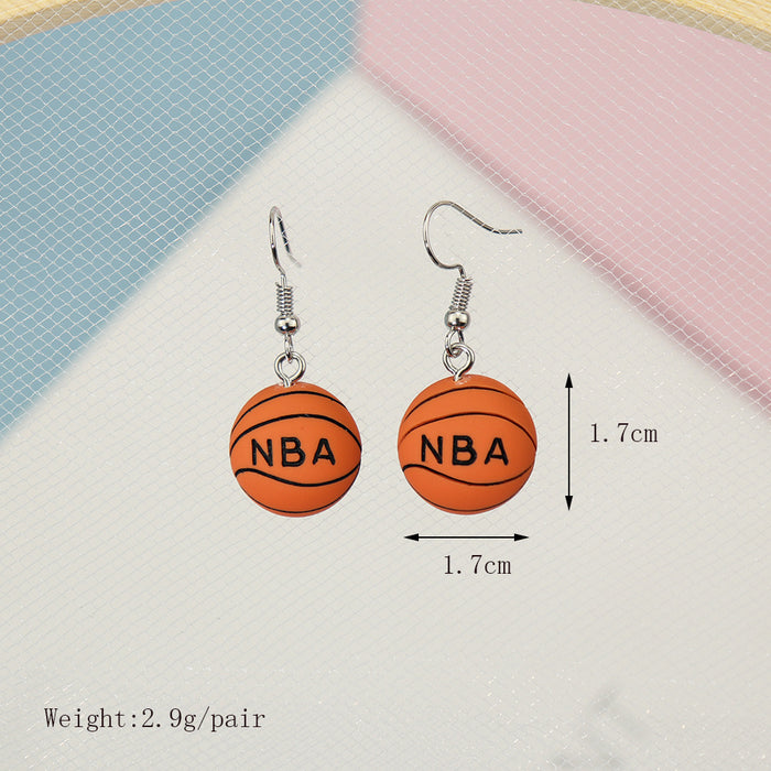Wholesale Earrings Plastic Mini Sports Soccer Basketball MOQ≥2 JDC-ES-niqing010