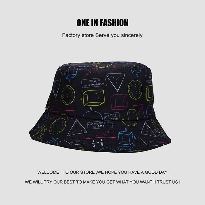 Wholesale fisherman hat printing funny graffiti double sided sun hat JDC-FH-WanY006