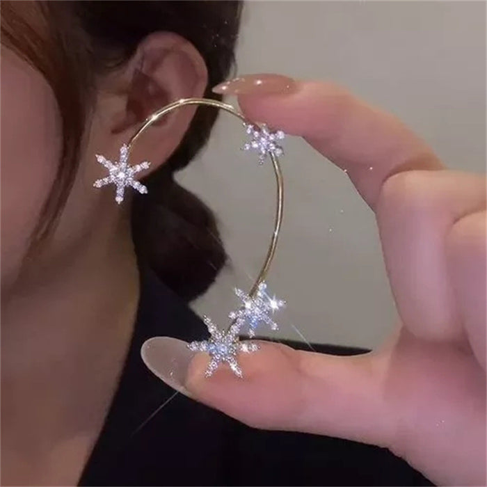 Wholesale Diamond Snowflake Copper Single Earrings JDC-ES-XunO002