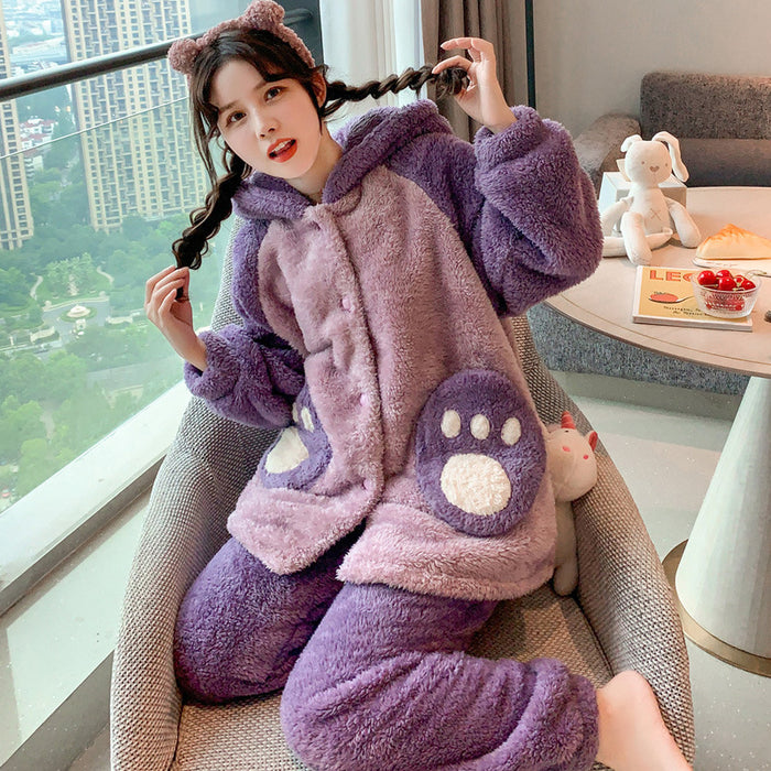 Wholesale Winter Cartoon Thickened Coral Fleece Home Clothes JDC-CTS-DNW002