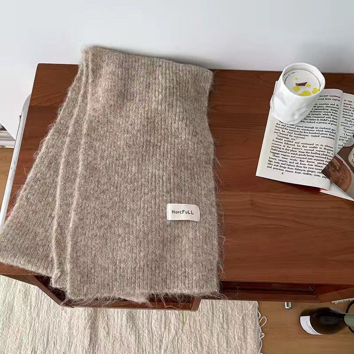Wholesale Scarf Cashmere Knit Scarf Solid Color Warm MOQ≥2 JDC-SF-Zuodi005