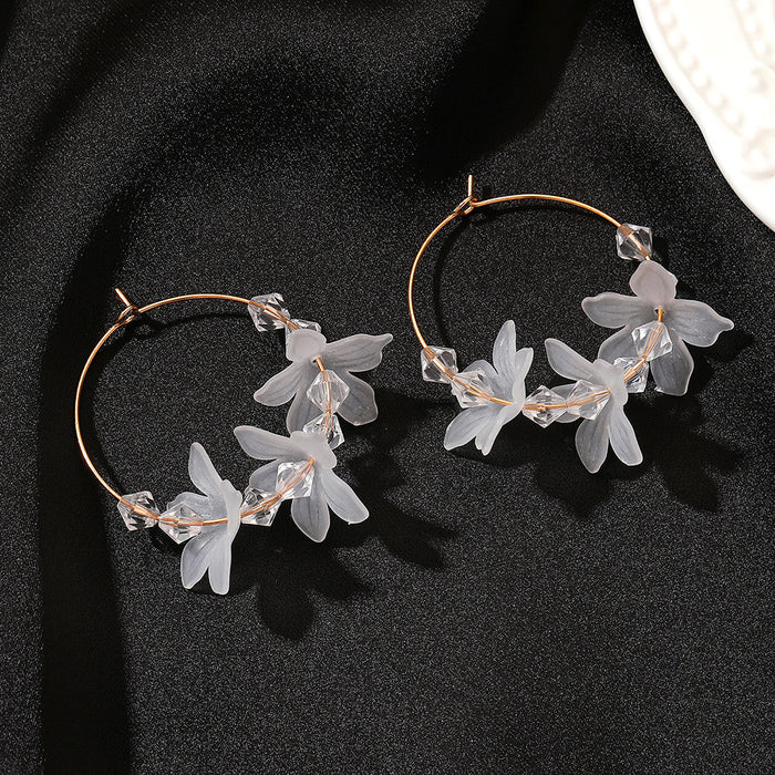 Wholesale Earrings Alloy Resin Multilayer Ice Flower Petal Tassel JDC-ES-A559