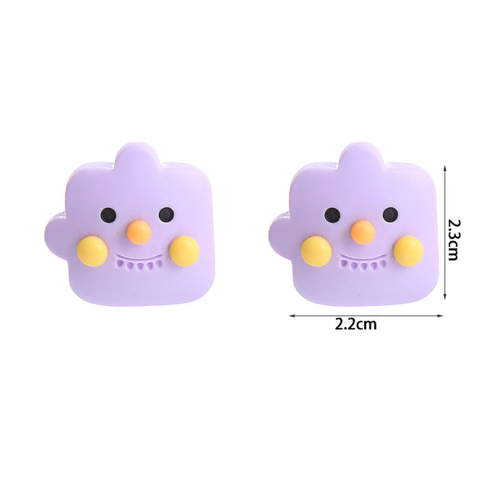 Wholesale Earrings Resin Cute Little Monster Puzzle JDC-ES-ChTeng010