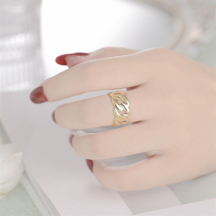 Wholesale Ring Alloy Fog Pine Silk Pattern Titanium Steel JDC-RS-DingC024