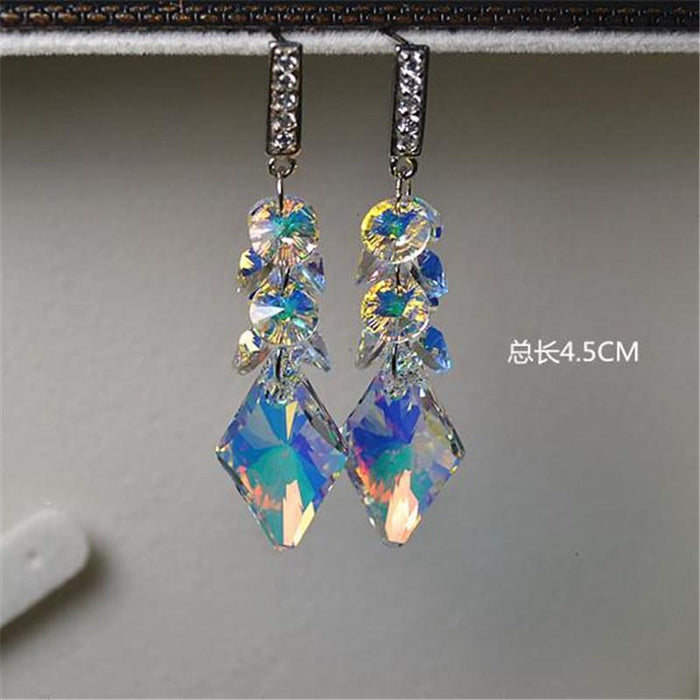 Jewelry WholesaleWholesale spring exaggerated sparkling crystal long women's earrings JDC-ES-kait003 Earrings 开康 %variant_option1% %variant_option2% %variant_option3%  Factory Price JoyasDeChina Joyas De China