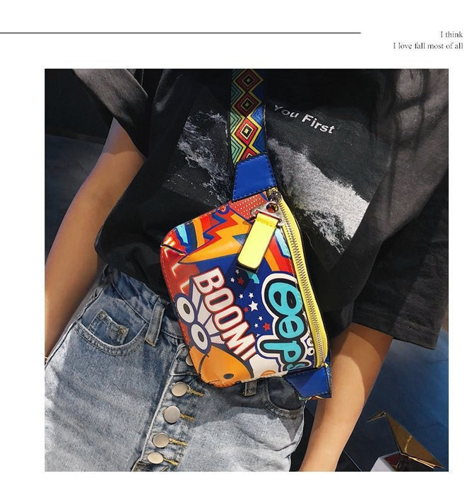 Wholesale PU material hip hop bounce bag chest bag messenger bag MOQ≥3 JDC-SD-Sengpa005