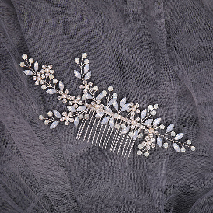 Wholesale crystal headdress protein hand-woven hair comb insert comb plate hair JDC-HC-Nianc002