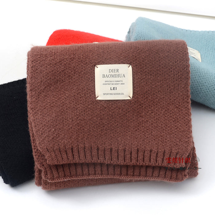 Wholesale Scarf Acrylic Cotton Winter Thickening Warm Knit Solid Color JDC-SF-hengc008