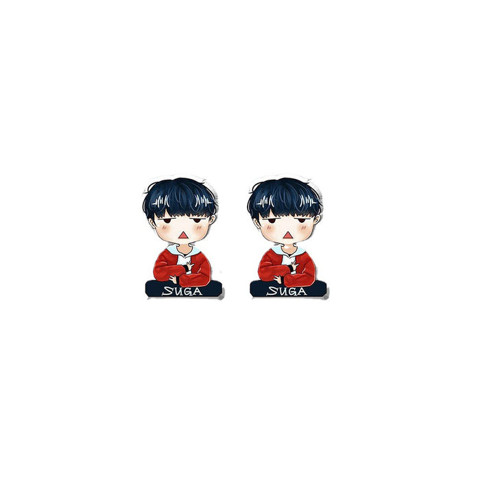Wholesale Earrings Acrylic Cute Cartoon Star Portraits MOQ≥2 JDC-ES-XiangL048