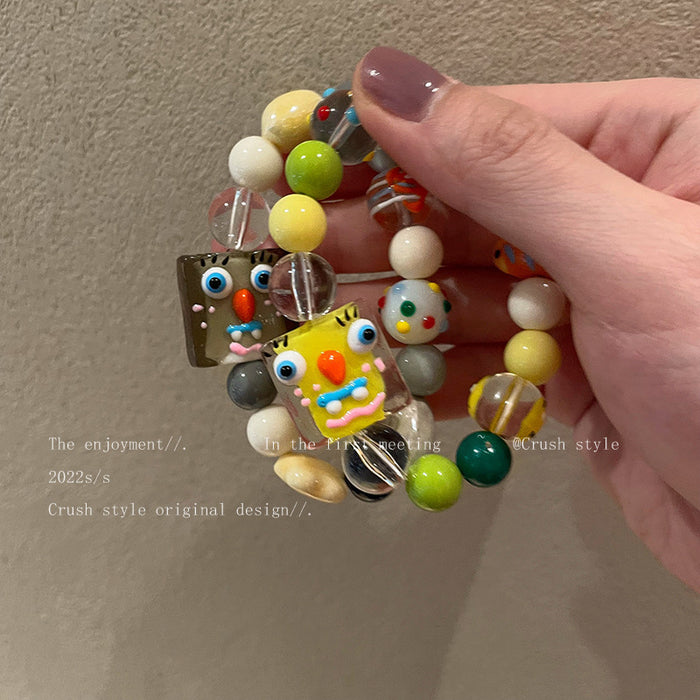 Wholesale Cartoon Little Monster Colorful Beaded Ceramic Bracelet JDC-BT-YQ002