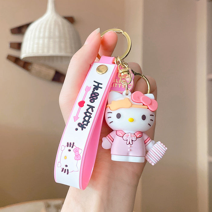 Wholesale couple key chain bag hanging decoration doll car silicone keychain MOQ≥2 JDC-KC-YDao023