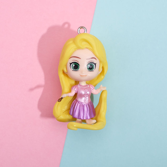Wholesale keychain pvc blind box 6 cute princess fridge stickers doll MOQ≥10 JDC-KC-QMou017