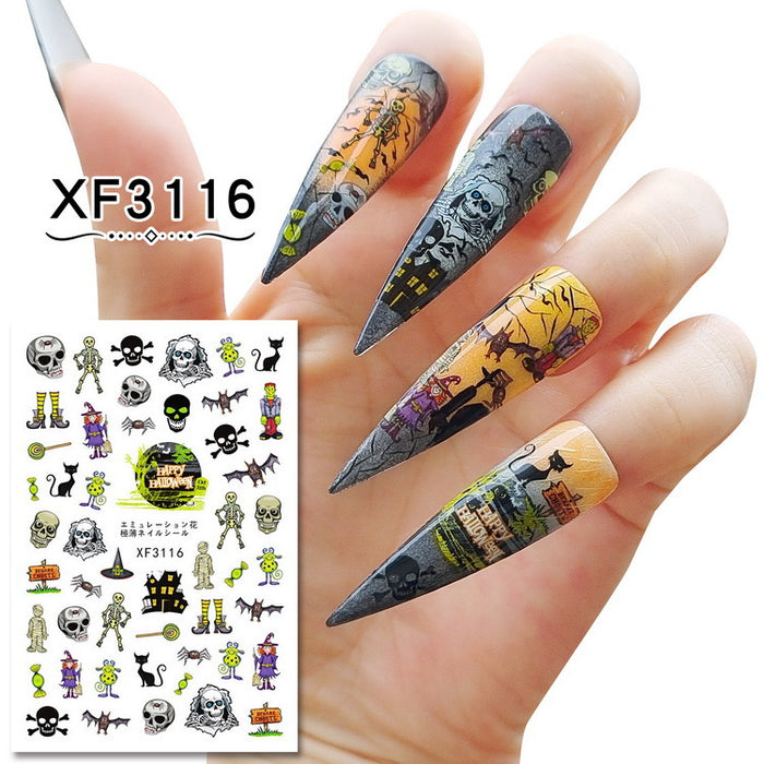 Wholesale Eco Resin Halloween Series Nail Stickers MOQ≥3 JDC-NS-Jinjia002