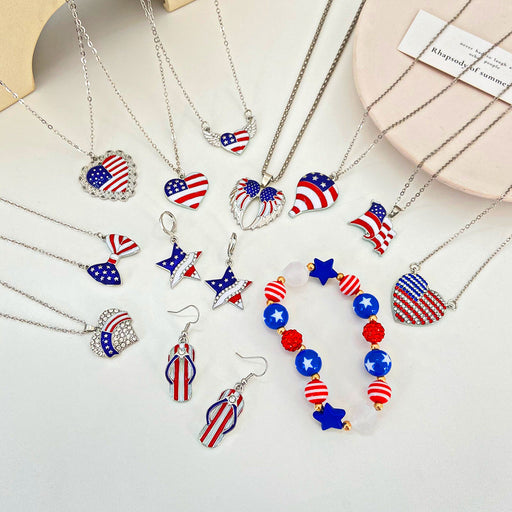 Jewelry WholesaleWholesale 4th of July Independence Day Series Necklace Set Fashion Simple Diamond Wings JDC-NE-D044 Necklaces 晴雯 %variant_option1% %variant_option2% %variant_option3%  Factory Price JoyasDeChina Joyas De China