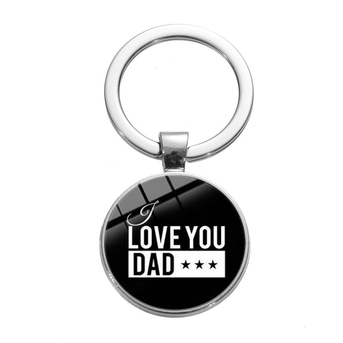 Wholesale Father's Day Gift Alloy Glass Time Gemstone Keychain JDC-KC-SongX007