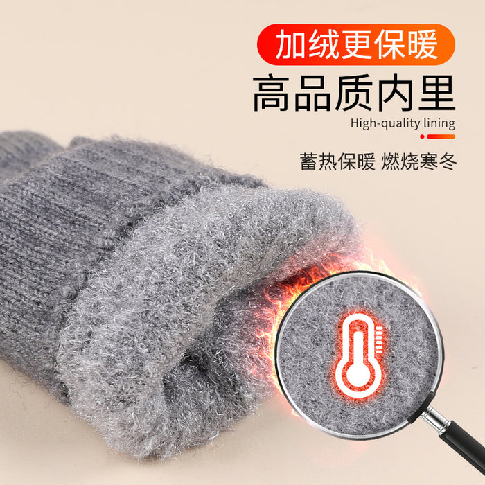 Wholesale Gloves Acrylic Winter Double Layer Warm Touch Screen JDC-GS-HongX003