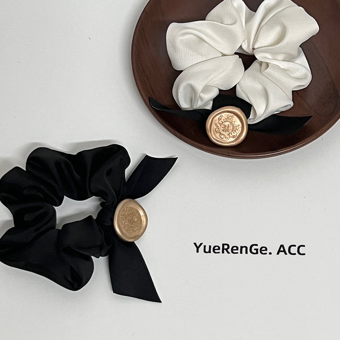 Wholesale hair rope cloth black and white bow JDC-HS-YueRG002