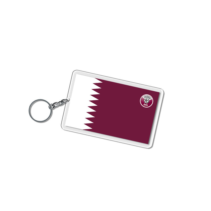 Keychains al por mayor Bandera acrílica 2022 Qatar Football Cup Souvenirs JDC-KC-Huail004