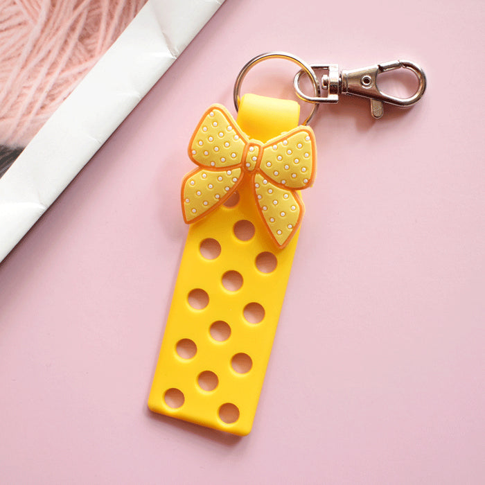 Wholesale Keychain Croc Charms PVC Soft Adhesive Doll Pendant DIY Ornament MOQ≥10 JDC-KC-RYY003