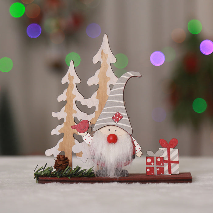 Wholesale Decorative Christmas Wooden Pine Cone Forest Old Man Ornament MOQ≥2 JDC-DCN-QiaoC006