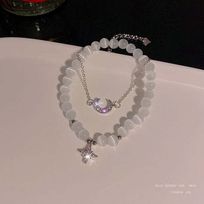 Brazalete al por mayor Opal Pearl Crystal Love Pendse Hand Jewelry JDC-BT-Hanj039
