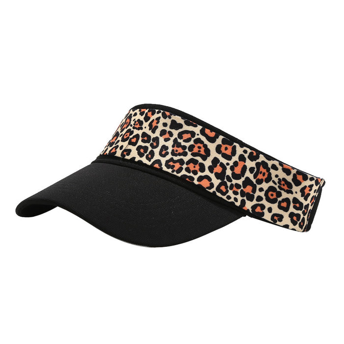 Wholesale Leopard Print Empty Top Cap Cotton Visor Hat MOQ≥2 JDC-FH-LvYi009