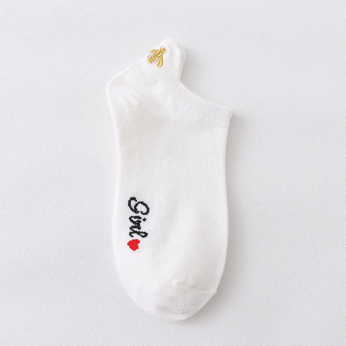 Wholesale cotton bee sweet and cute shallow mouth socks JDC-SK-MZX007