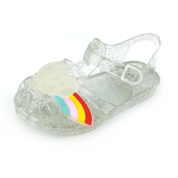 Wholesale summer small and medium girls Baotou jelly slippers JDC-SD-XinZ004