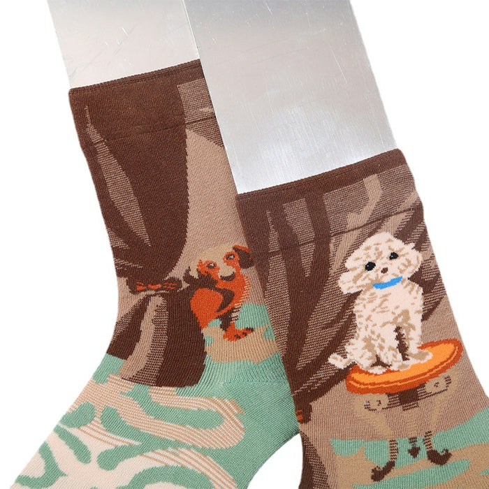 Wholesale literary abstract oil painting socks AB surface socks JDC-SK-XinH013