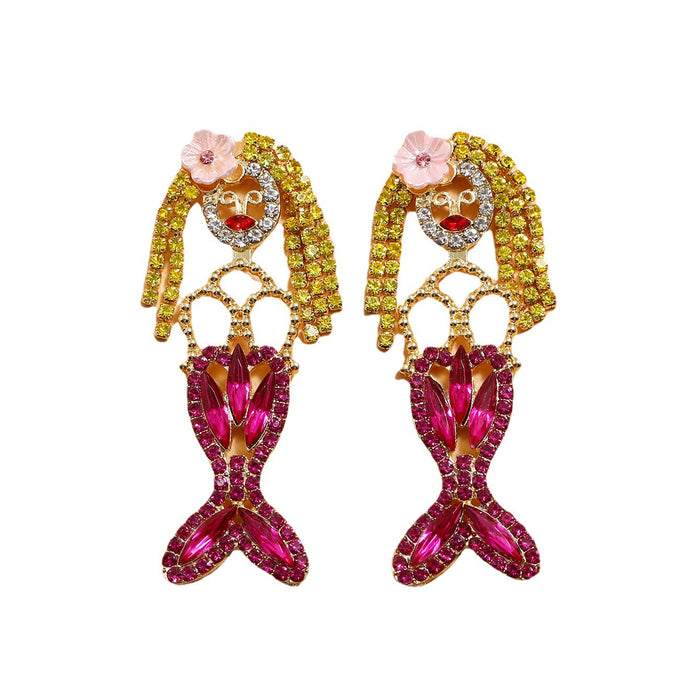 Wholesale Earrings Alloy Mermaid JDC-ES-QunQiu005