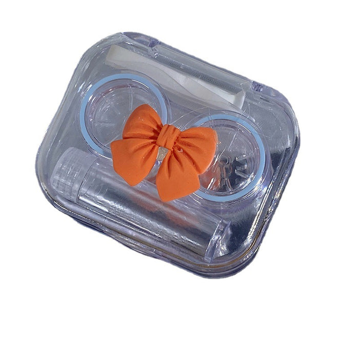 Wholesale Bow Knot Transparent Contact Lens Case Plastic Portable (M) MOQ≥2 JDC-GA-Qingdu004