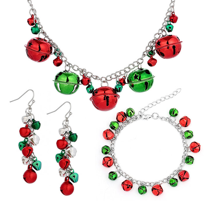 Wholesale Necklaces Alloy Christmas Necklace Set Jewelry Colorful Bells 4pcs JDC-NE-TuC003