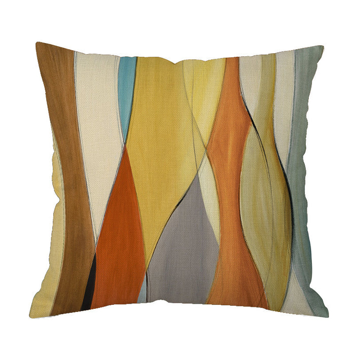 Wholesale Simple Geometric Striped Linen Throw Pillowcase JDC-PW-Mengq001
