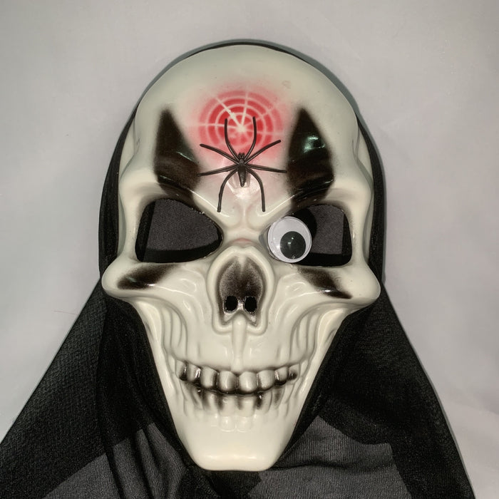 Wholesale Mask Plastic Halloween Party Horror Skull Spider Glowing Head Cover JDC-FM-ZhuiK004