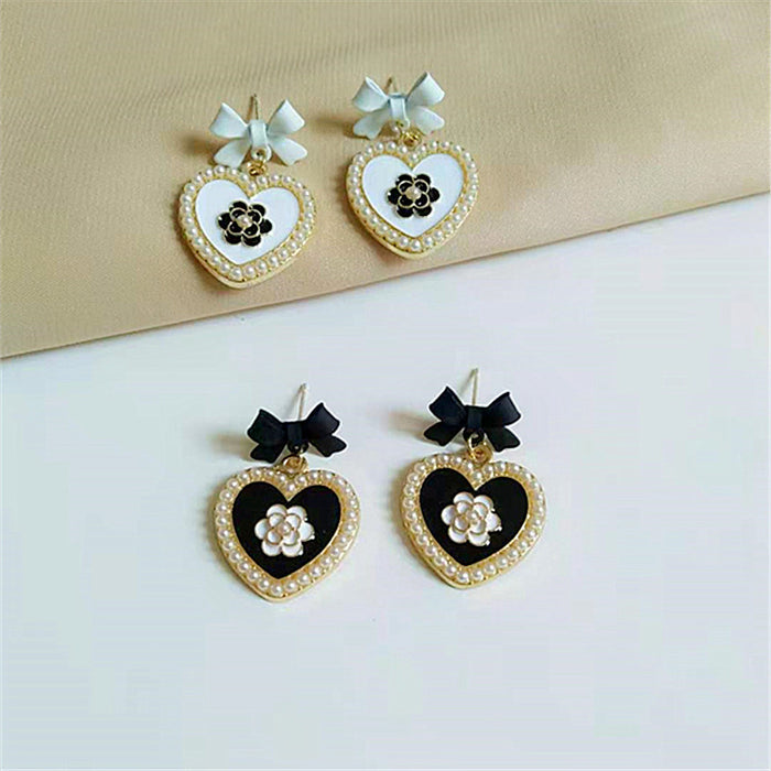 Wholesale Earrings Alloy Bows Love Pearls Flowers JDC-ES-AiMei015