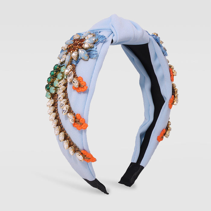 Wholesale Headband Fabric Imitation Diamond Embroidery Gorgeous Elegant JDC-HD-YuL104